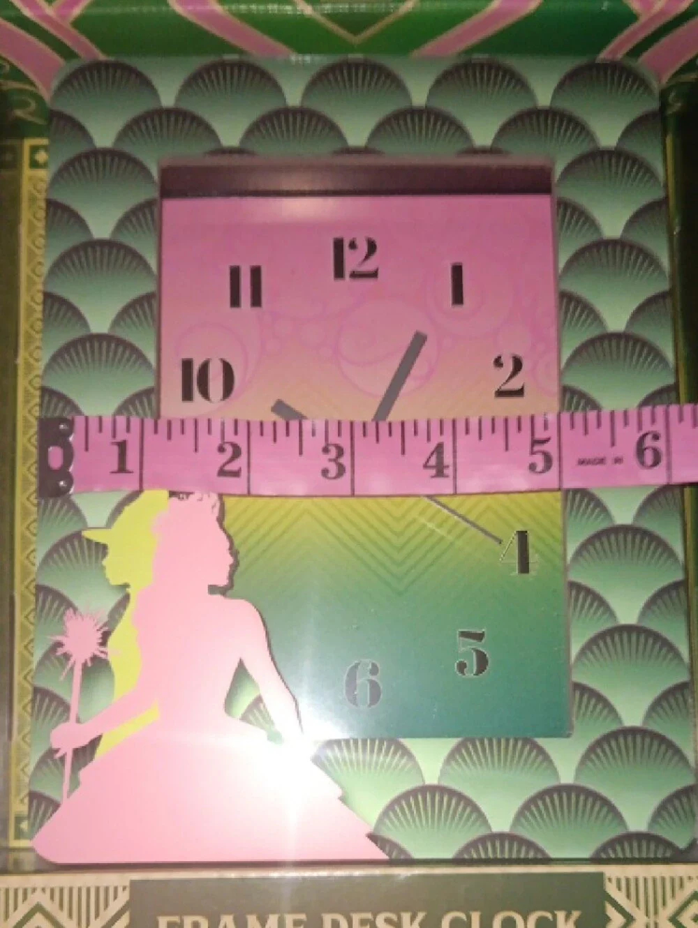 Disney Pink & Green Princess Frame Clock
